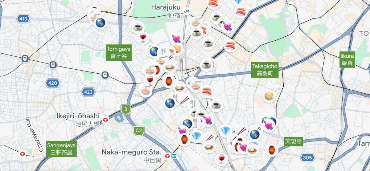 Shibuya Food & Drink Map
